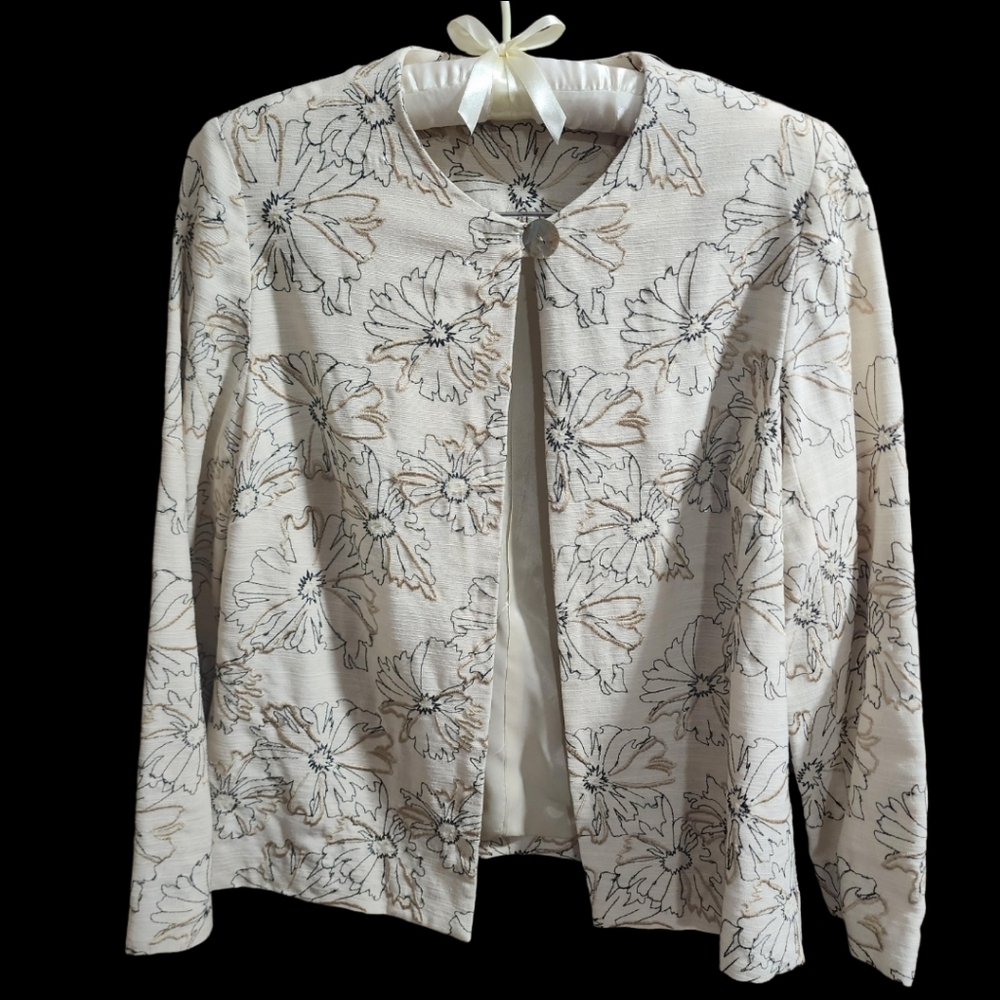 Laura Ashley Petite Floral Embroidered Jacket Size Petite Small - Picture 4 of 9